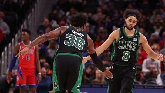 NBA Notebook: Can Derrick White replace Marcus Smart at point guard? taken at BSJ Headquarters (Celtics)